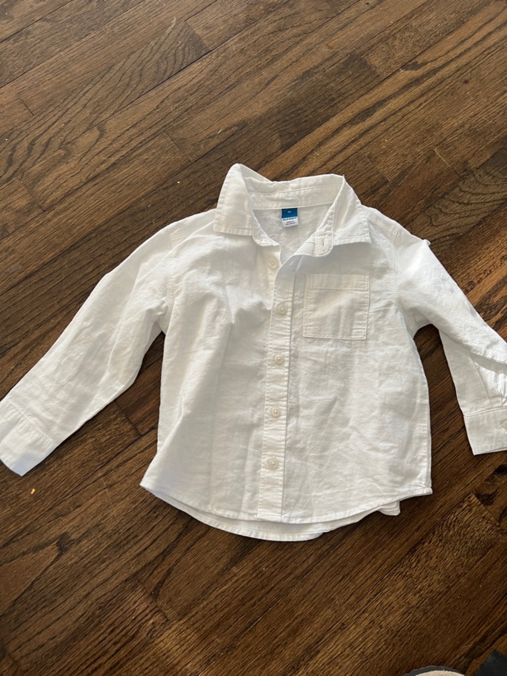 Old Navy White Long-Sleeve Button-Down Shirt for Kids